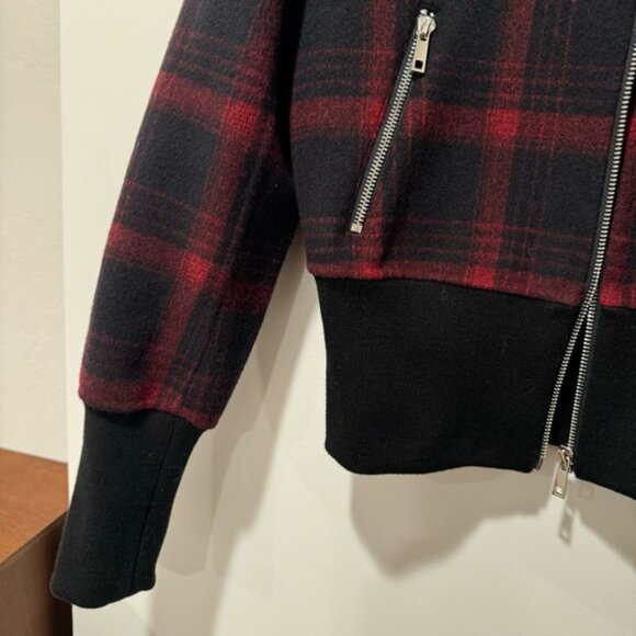 Maje checked wool cropped jacket - Picture 7 of 9